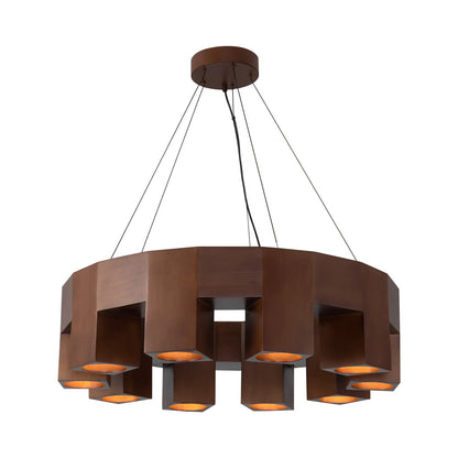 Bosco LED Chandelier in Walnut (35-Inch).