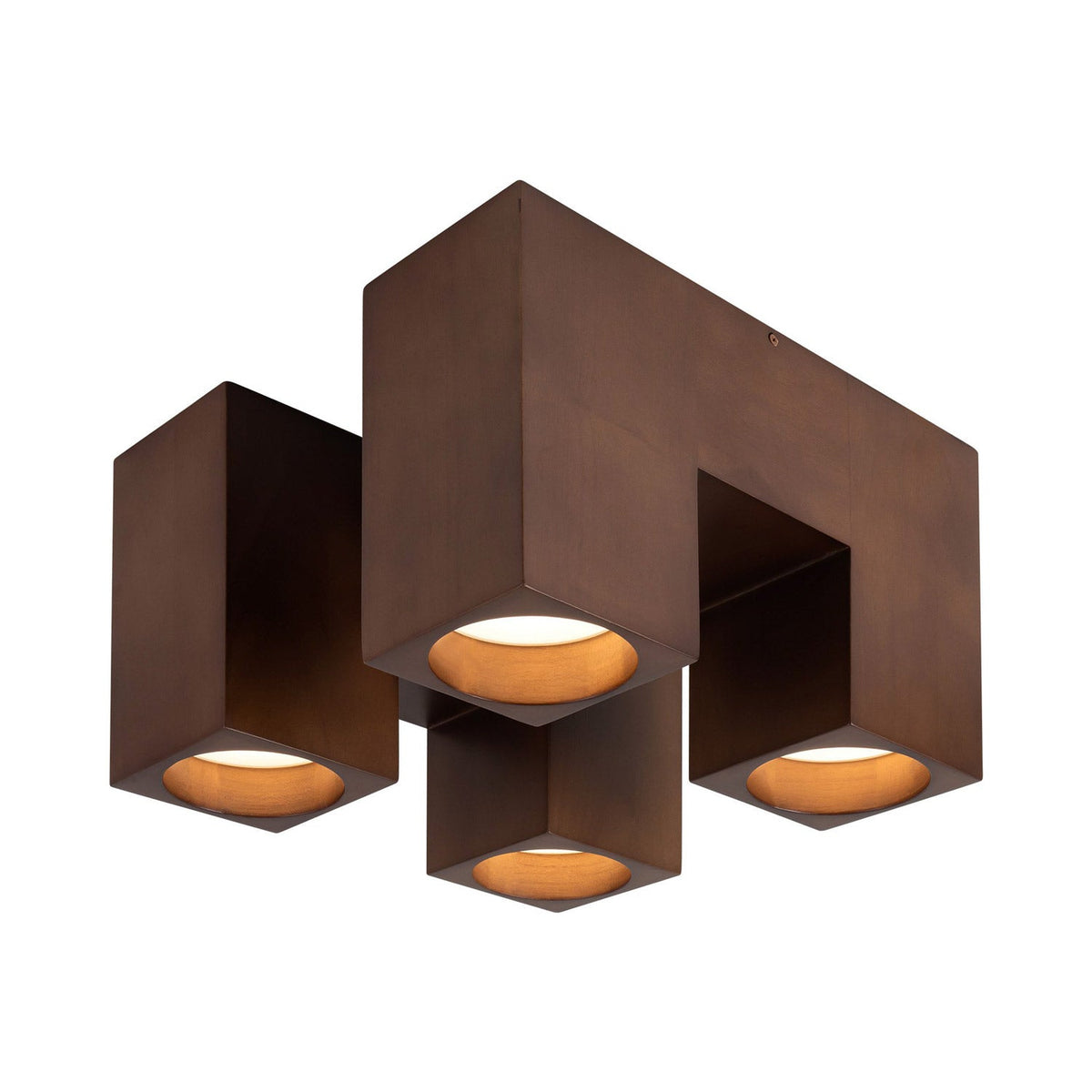 Bosco LED Semi Flush Mount Ceiling Light in Walnut.