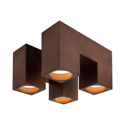 Bosco LED Semi Flush Mount Ceiling Light in Walnut.