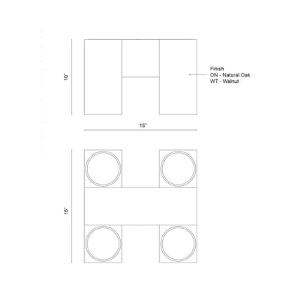 Bosco LED Semi Flush Mount Ceiling Light - line drawing.