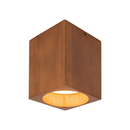 Bosco Rectangular LED Semi Flush Mount Ceiling Light in Natural Oak (7-Inch).
