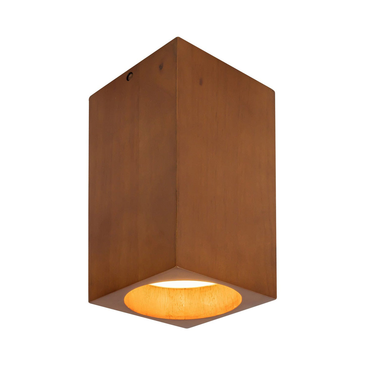 Bosco Rectangular LED Semi Flush Mount Ceiling Light in Natural Oak (10-Inch).