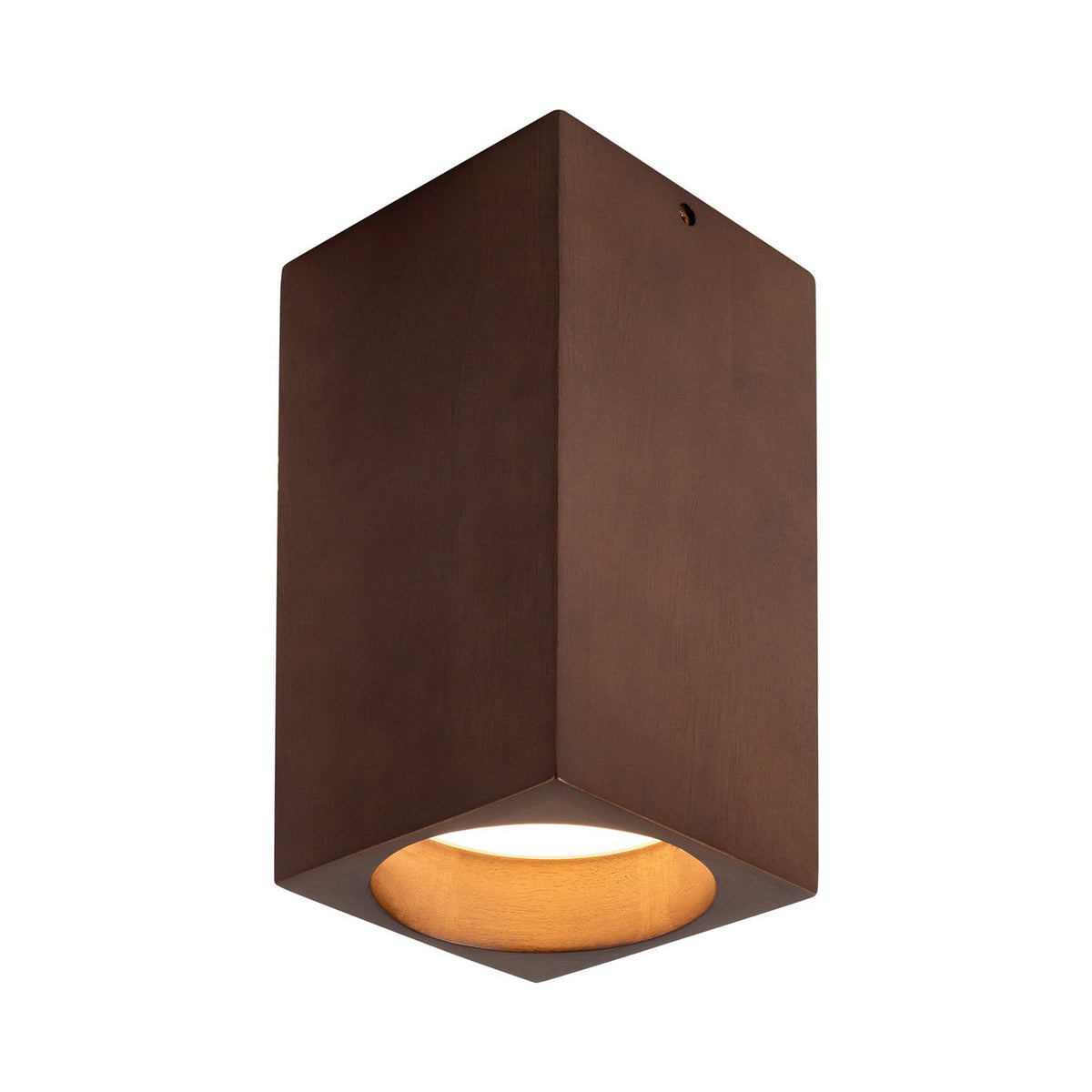 Bosco Rectangular LED Semi Flush Mount Ceiling Light in Walnut (10-Inch).