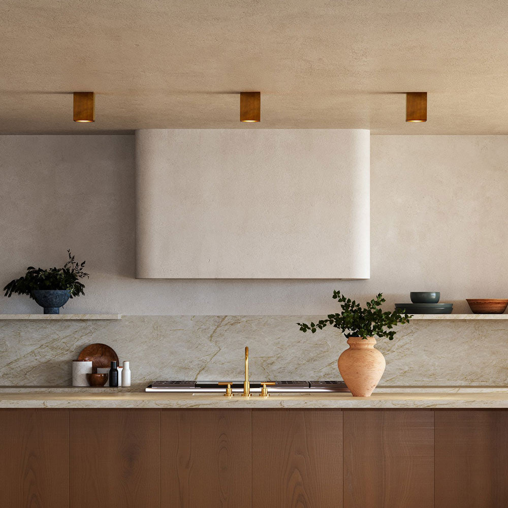 Bosco Rectangular LED Semi Flush Mount Ceiling Light in kitchen.