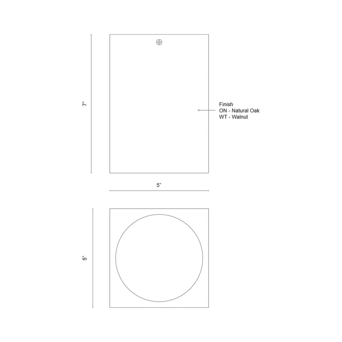 Bosco Rectangular LED Semi Flush Mount Ceiling Light - line drawing.