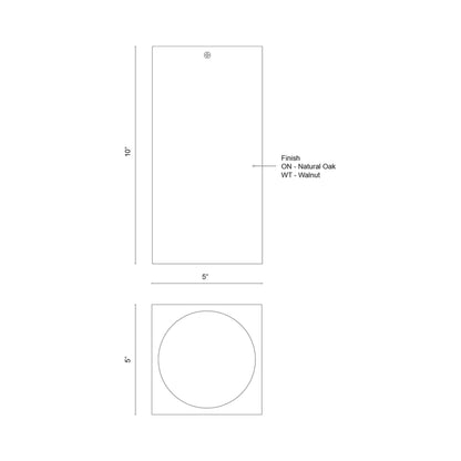 Bosco Rectangular LED Semi Flush Mount Ceiling Light - line drawing.