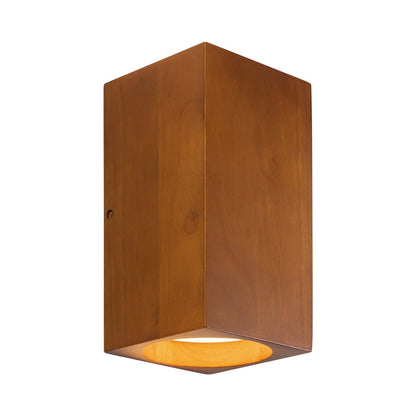 Bosco Rectangular LED Wall Light in Natural Oak.