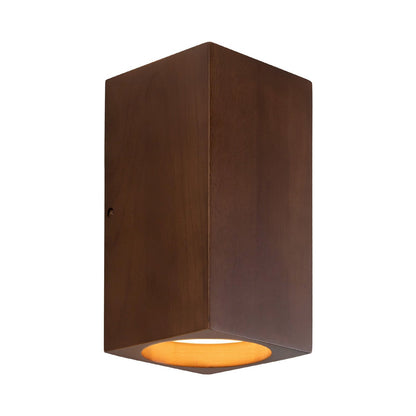 Bosco Rectangular LED Wall Light in Walnut.