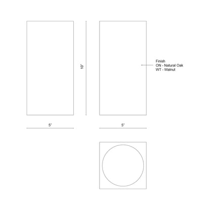 Bosco Rectangular LED Wall Light - line drawing.