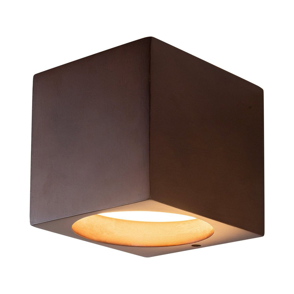 Bosco Square LED Wall Light in Walnut.