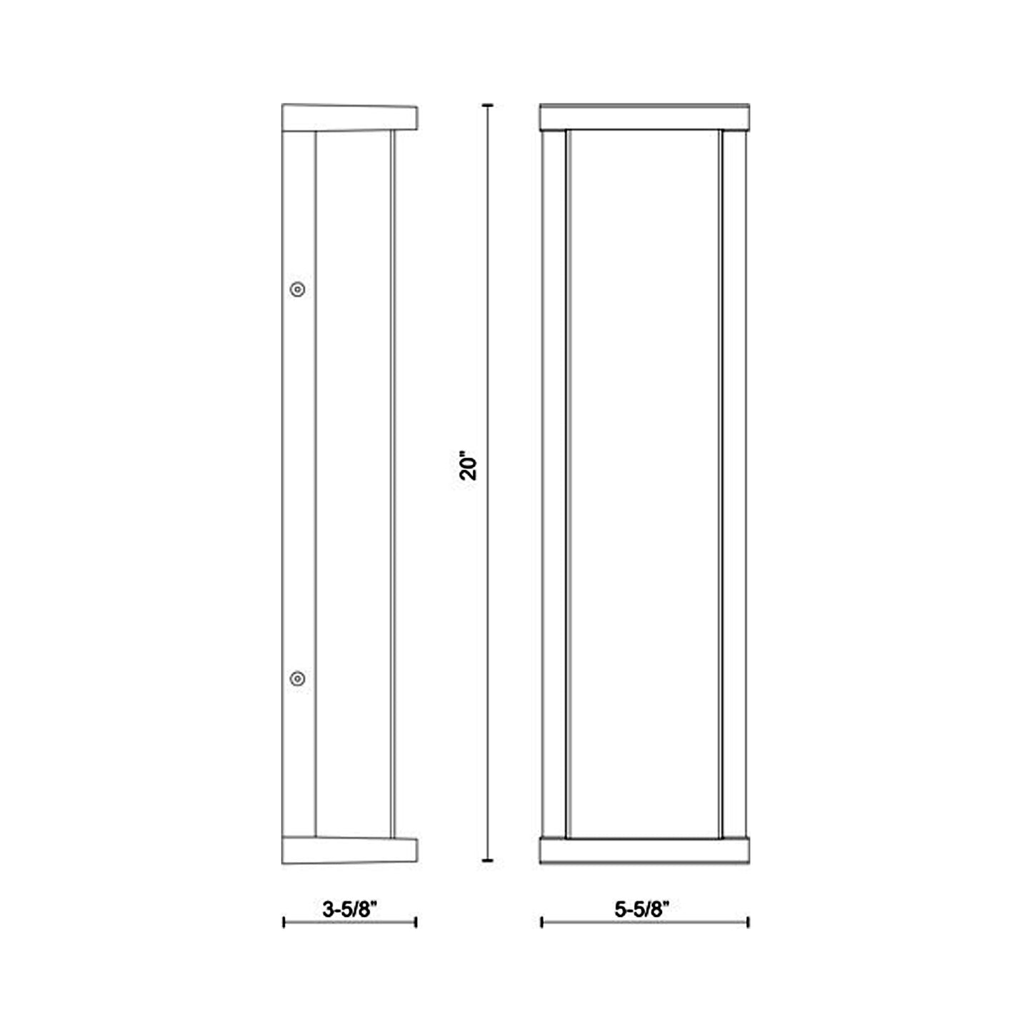 Bravo Outdoor LED Wall Light - line drawing.