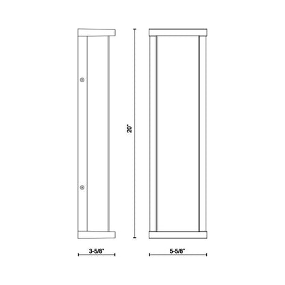 Bravo Outdoor LED Wall Light - line drawing.