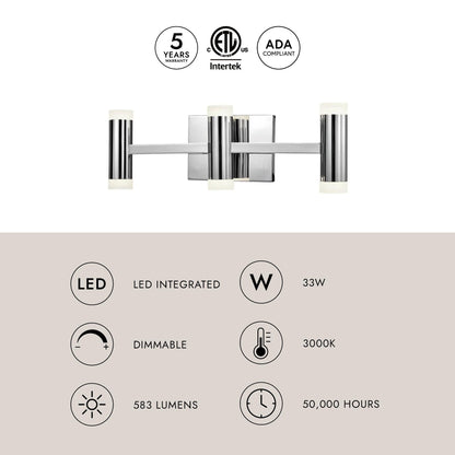 Brazen LED Vanity Wall Light in Detail.