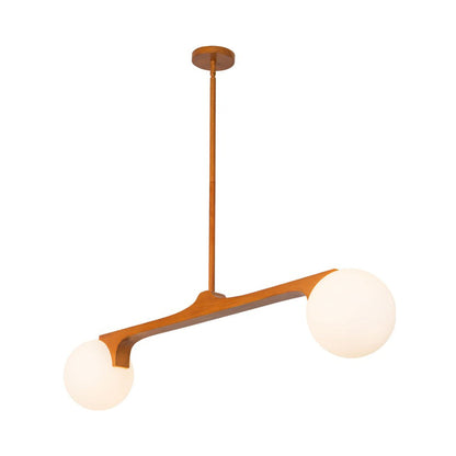 Briar Linear Pendant Light in Teak.