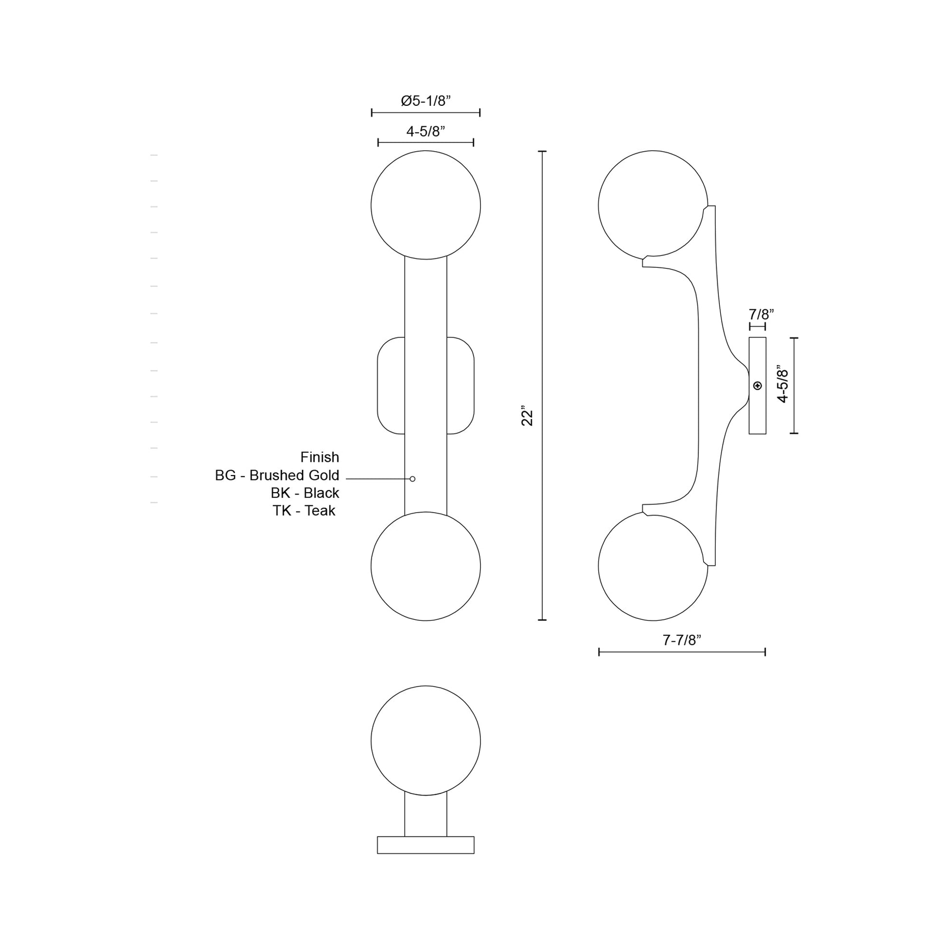 Briar Wall Light - line drawing.