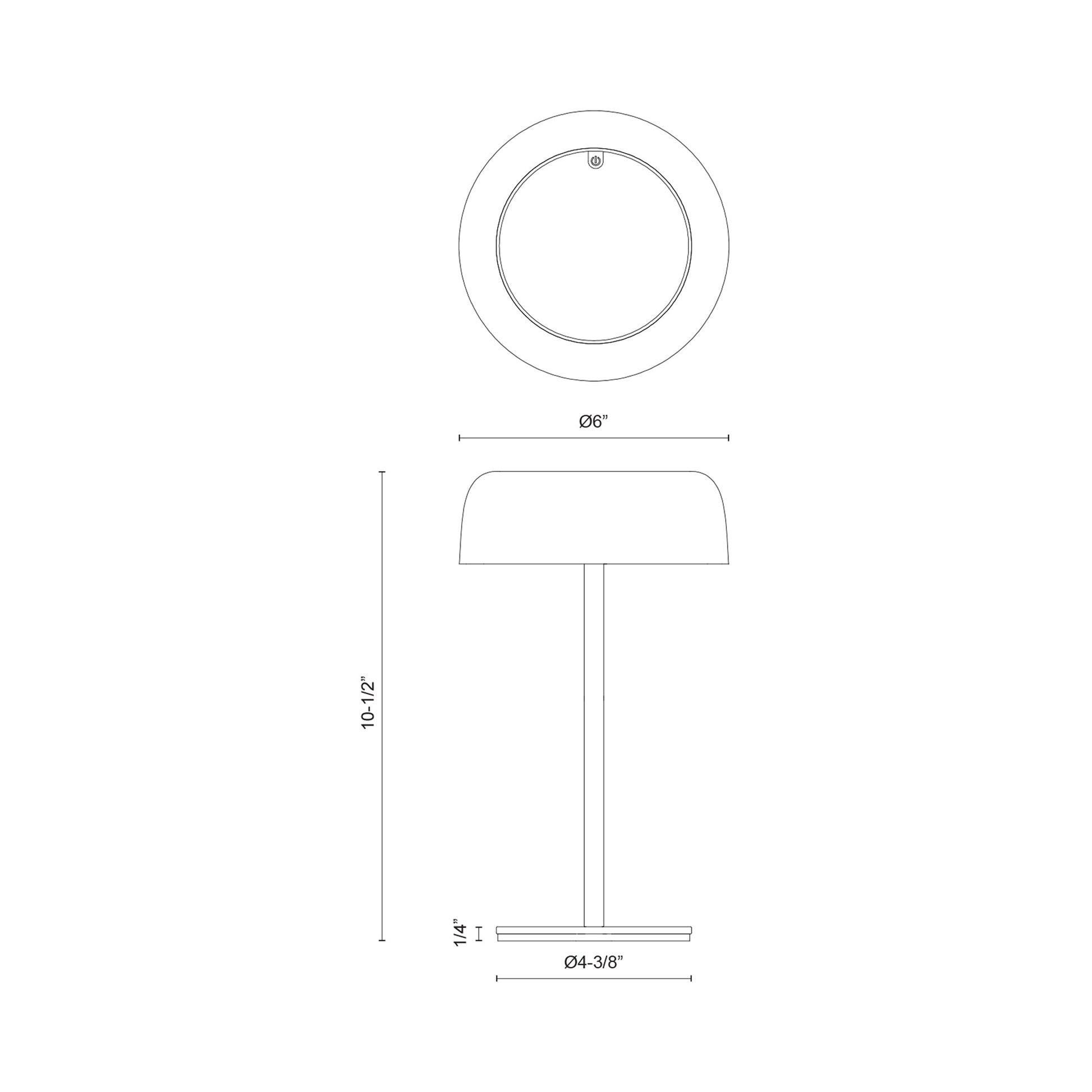 Brilla LED Table Lamp - line drawing.