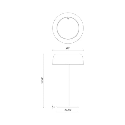 Brilla LED Table Lamp - line drawing.