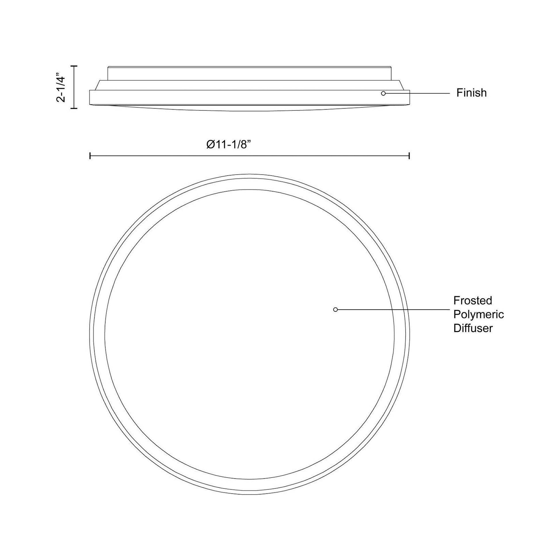 Brook LED Flush Mount Ceiling Light - line drawing.