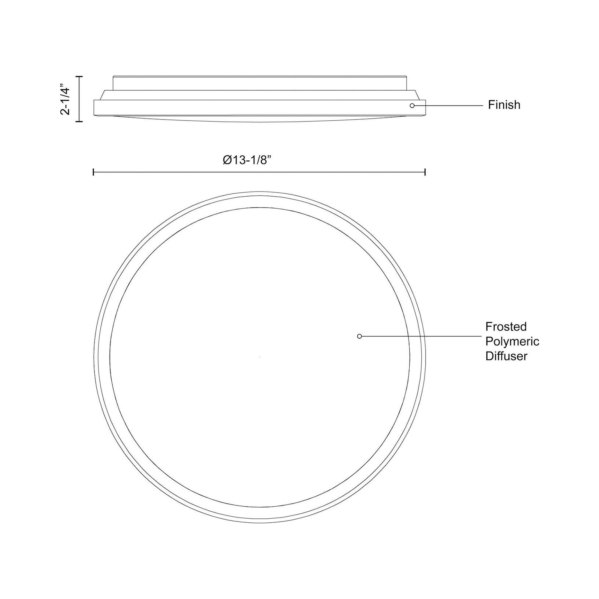 Brook LED Flush Mount Ceiling Light - line drawing.