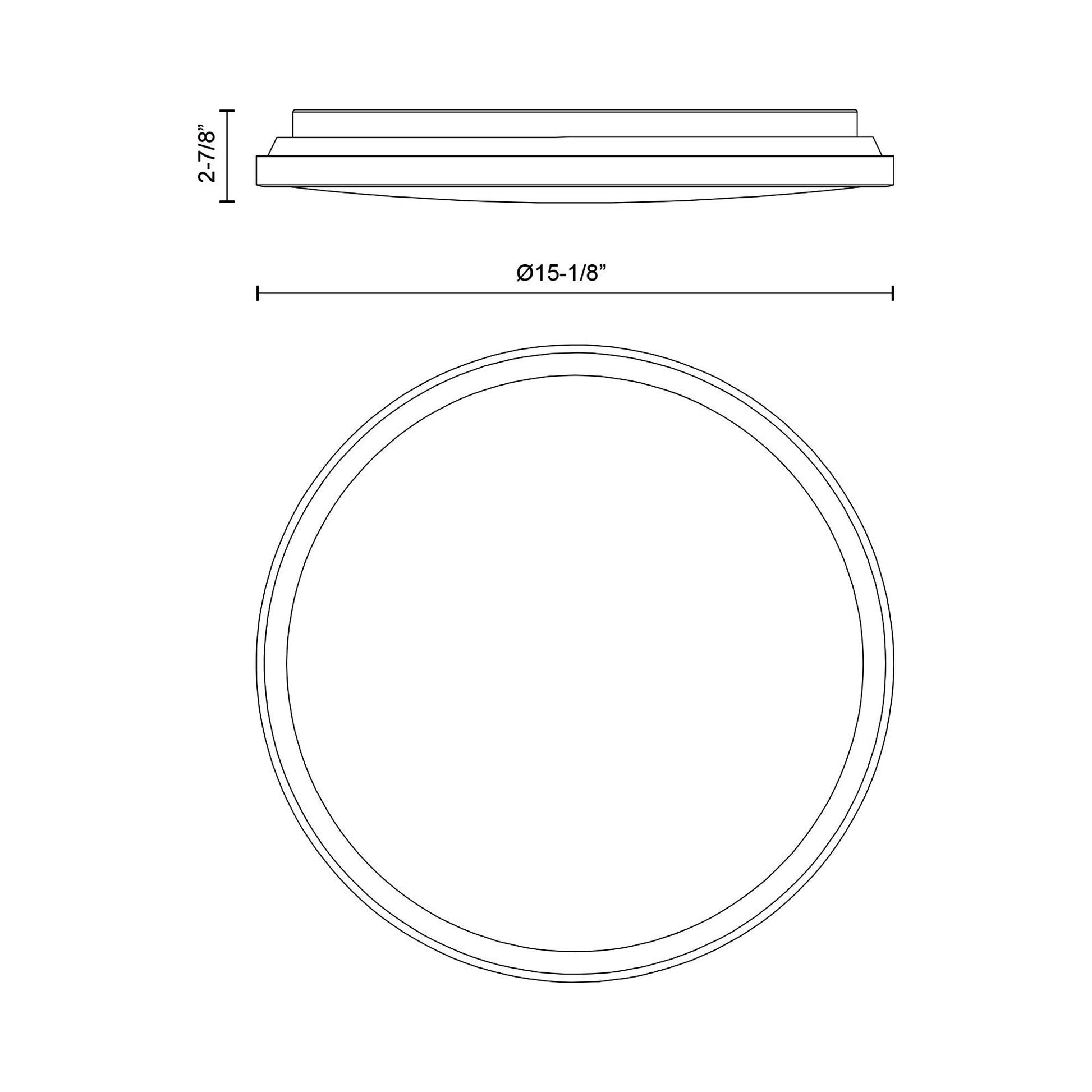 Brook LED Flush Mount Ceiling Light - line drawing.
