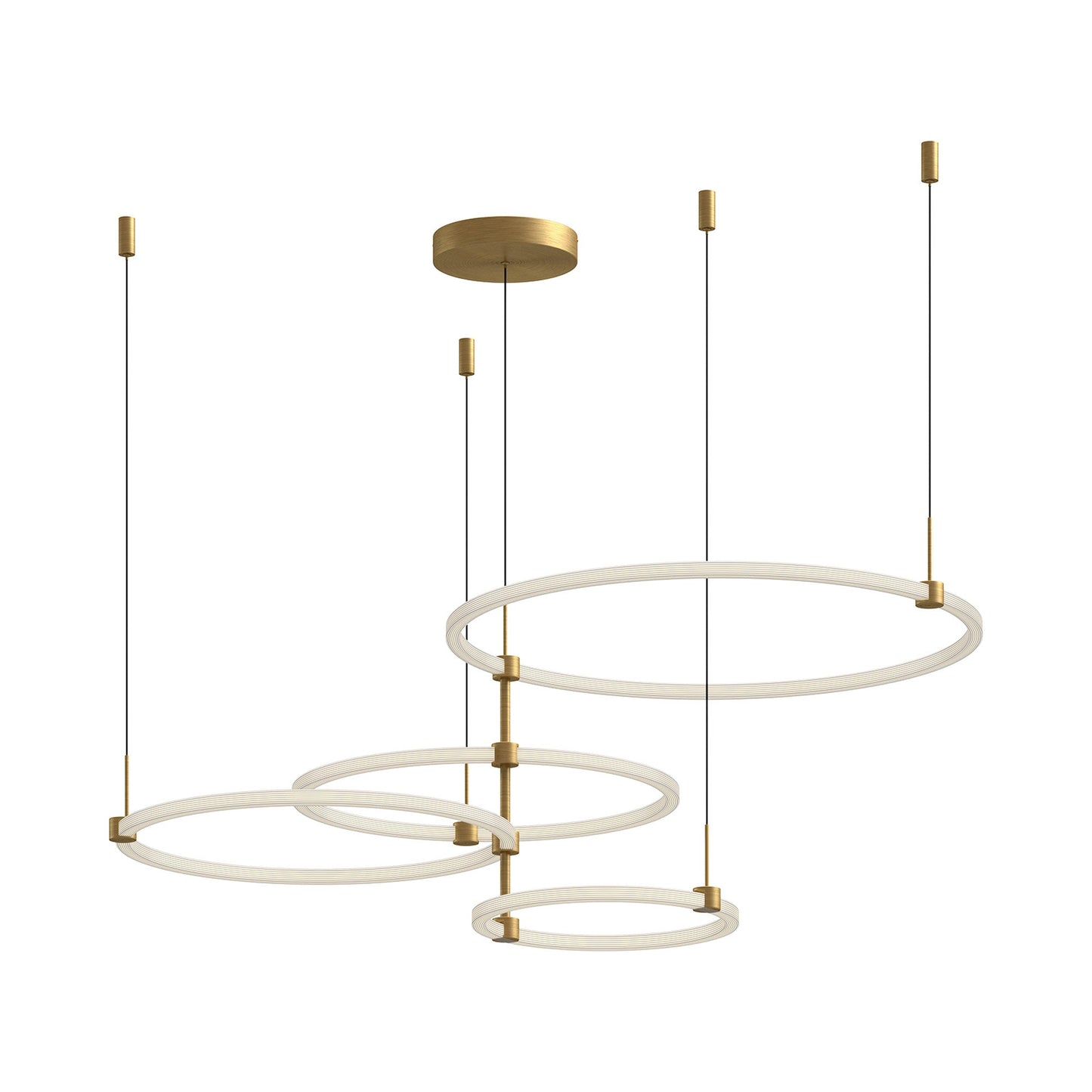Bruni LED Chandelier in Brushed Gold.