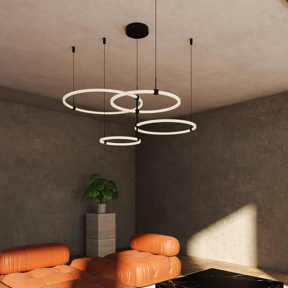 Bruni LED Chandelier in living room.