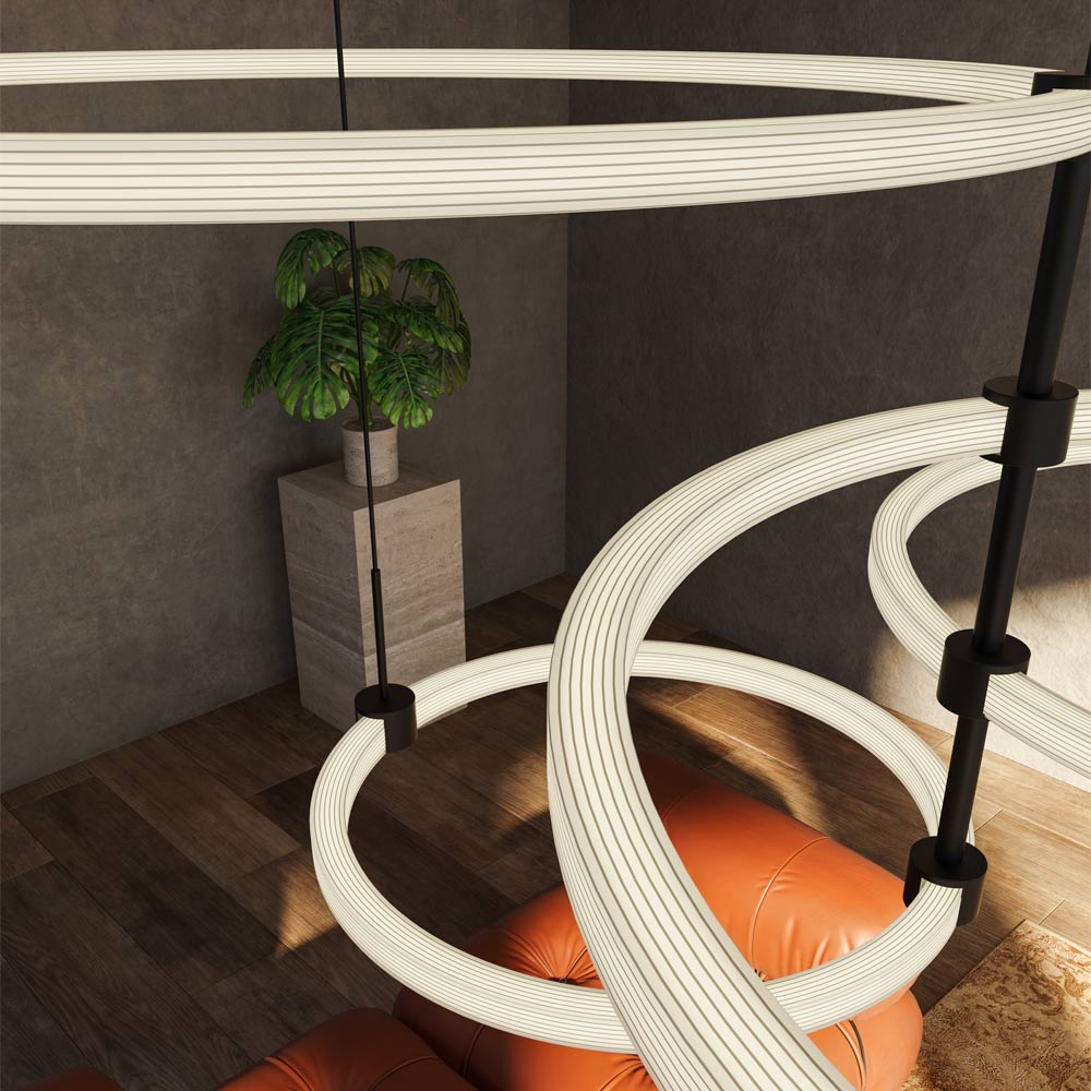 Bruni LED Chandelier in living room.