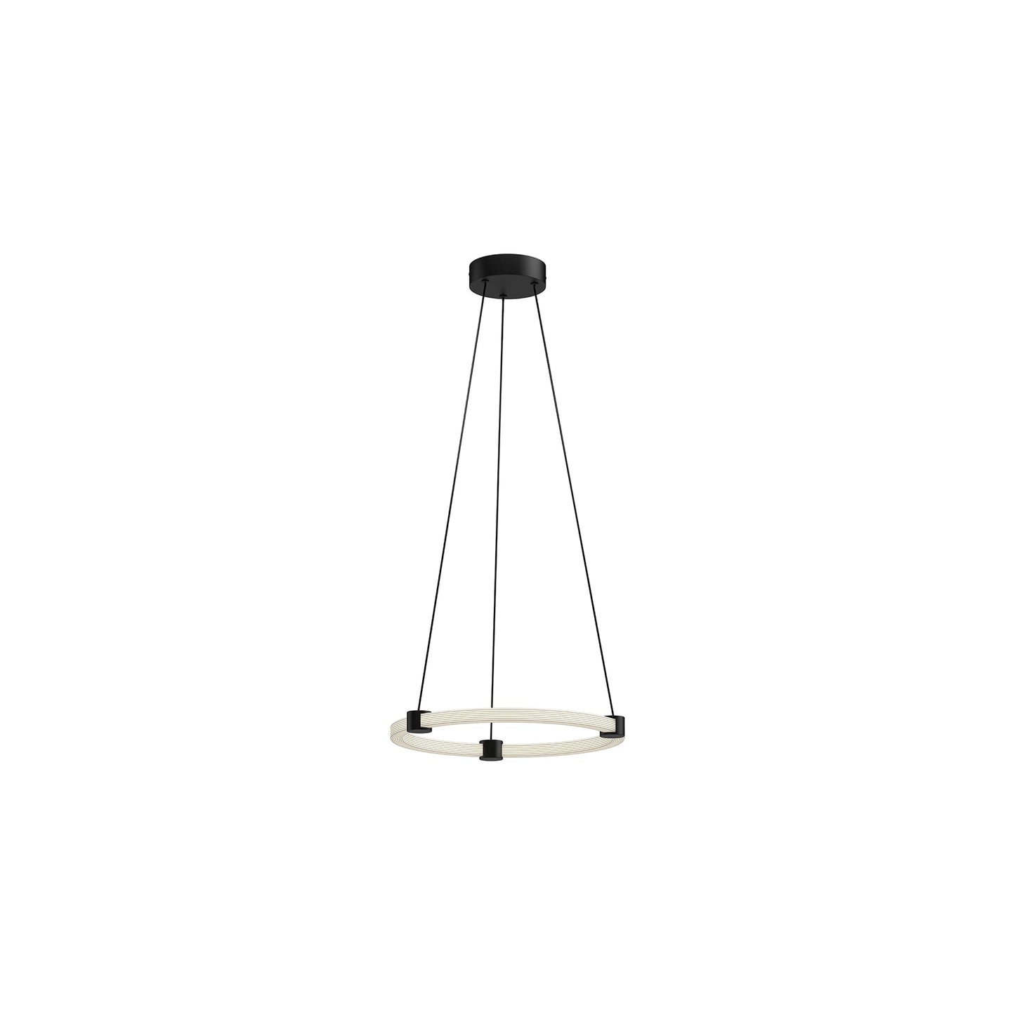 Bruni LED Pendant Light in Textured Black (16-Inch).