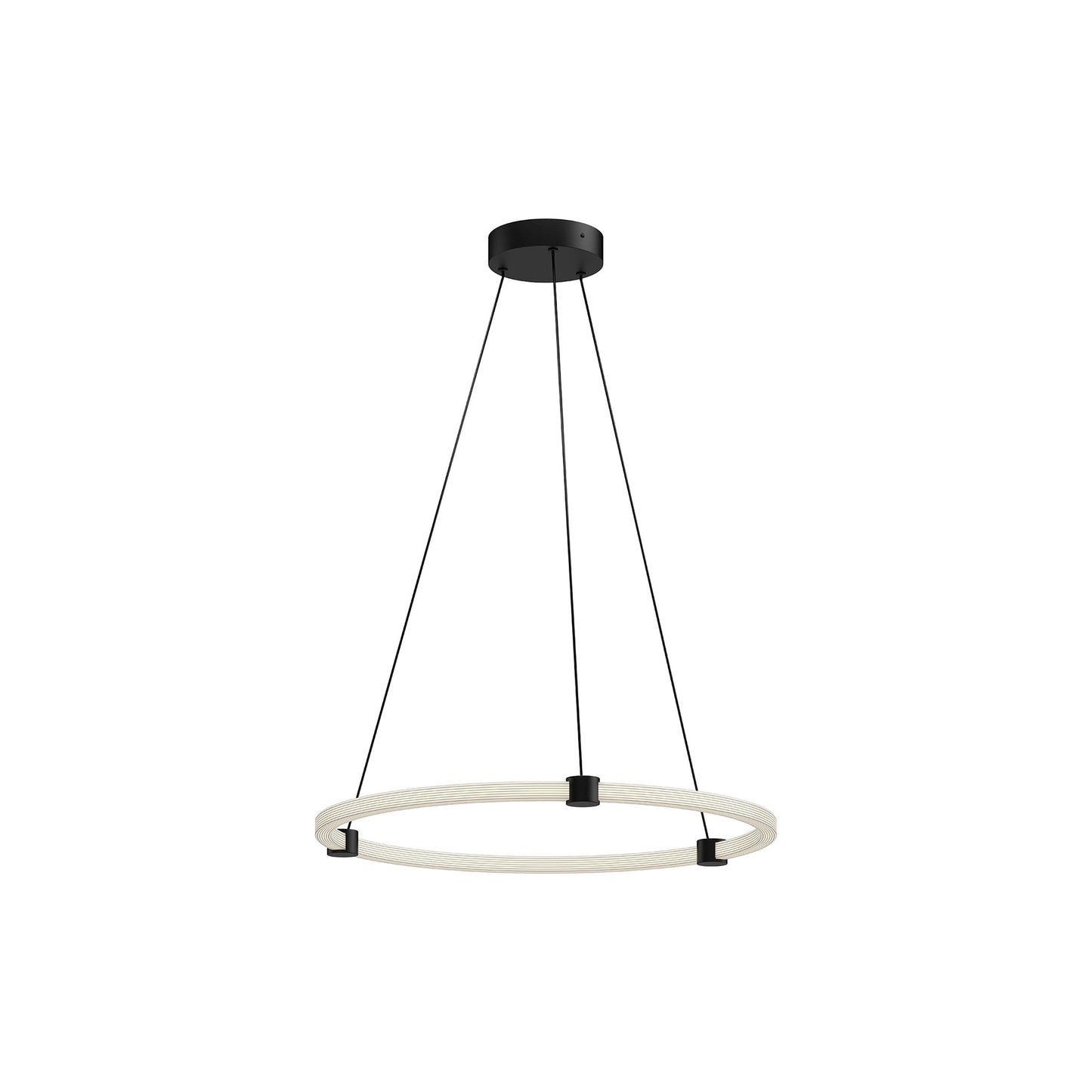 Bruni LED Pendant Light in Textured Black (24-Inch).