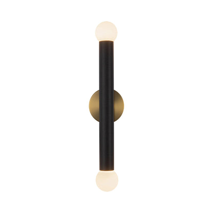 Calla LED Bath Vanity Light in Brushed Gold/Black Vegan Leather.