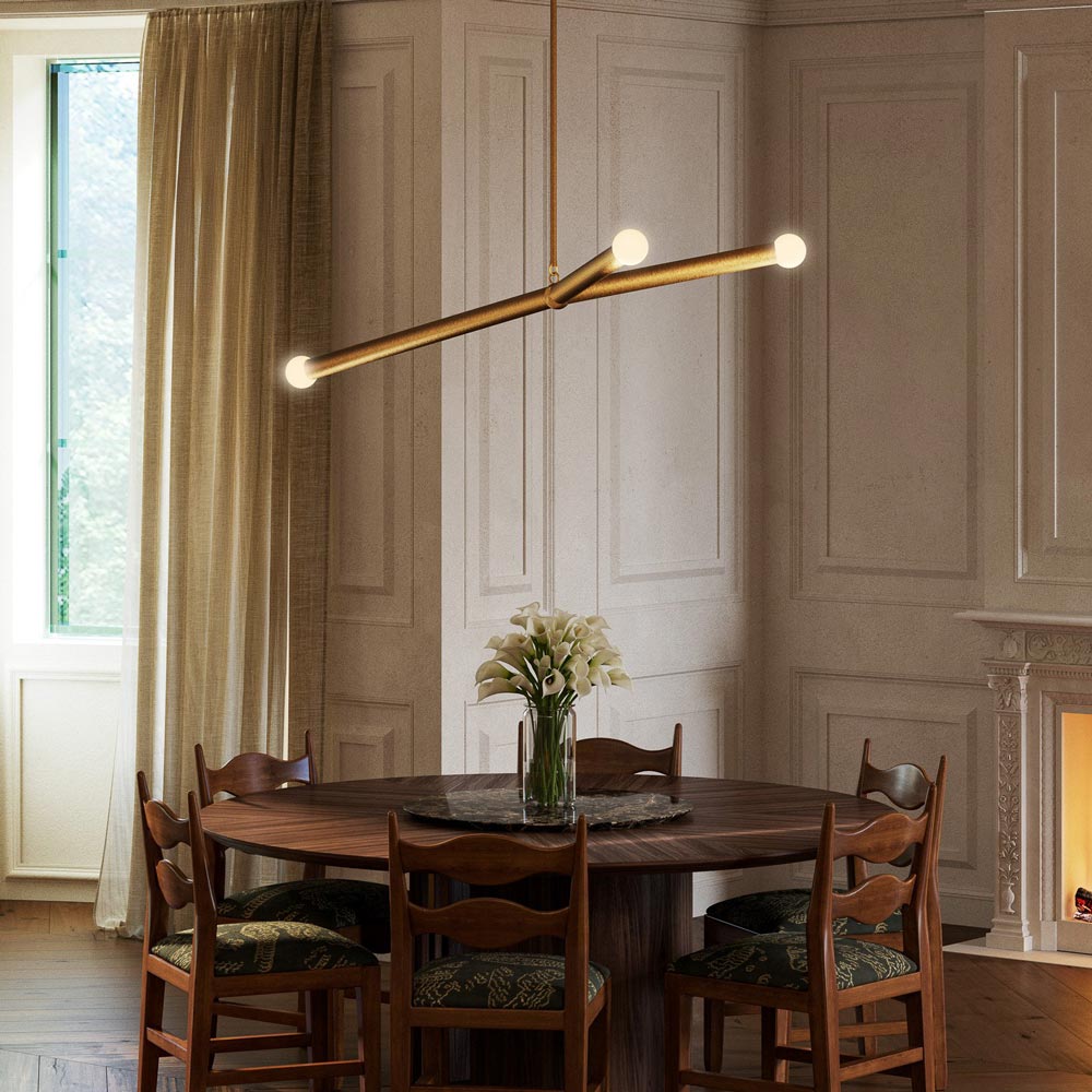 Calla LED Chandelier in living room.
