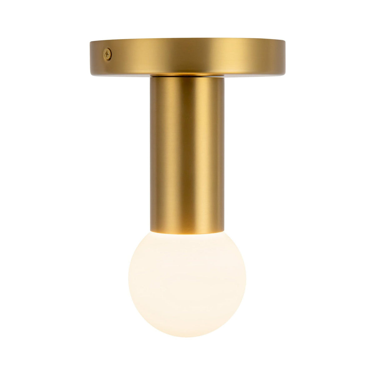 Calla LED Semi Flush Mount Ceiling Light in Brushed Gold.