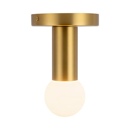 Calla LED Semi Flush Mount Ceiling Light in Brushed Gold.