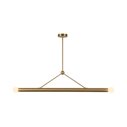 Calla Linear LED Pendant Light in Brushed Gold.
