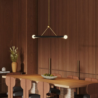Calla Linear LED Pendant Light in dining room.
