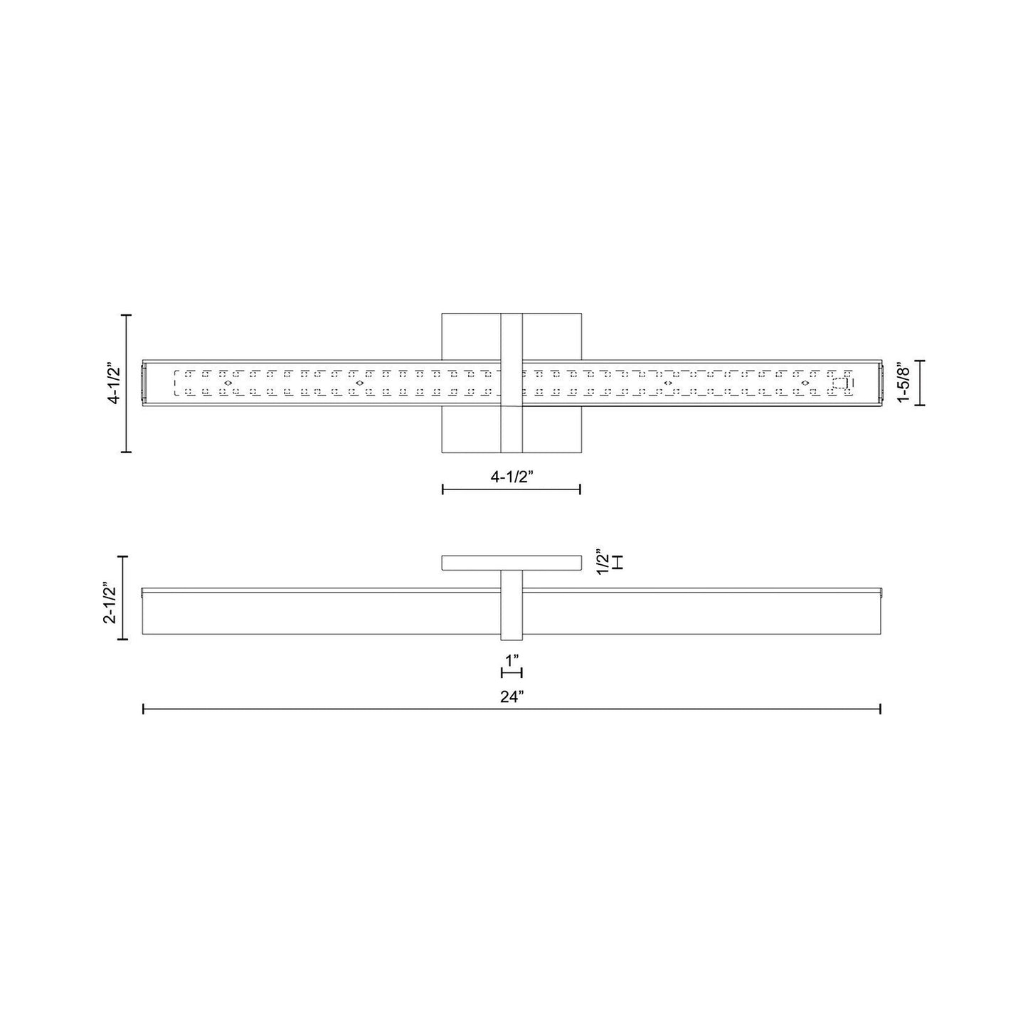 Camden LED Vanity Wall Light - line drawing.