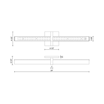 Camden LED Vanity Wall Light - line drawing.