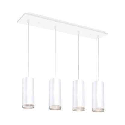Cameo Rectangle Multi Light LED Pendant Light in White (4-Light).