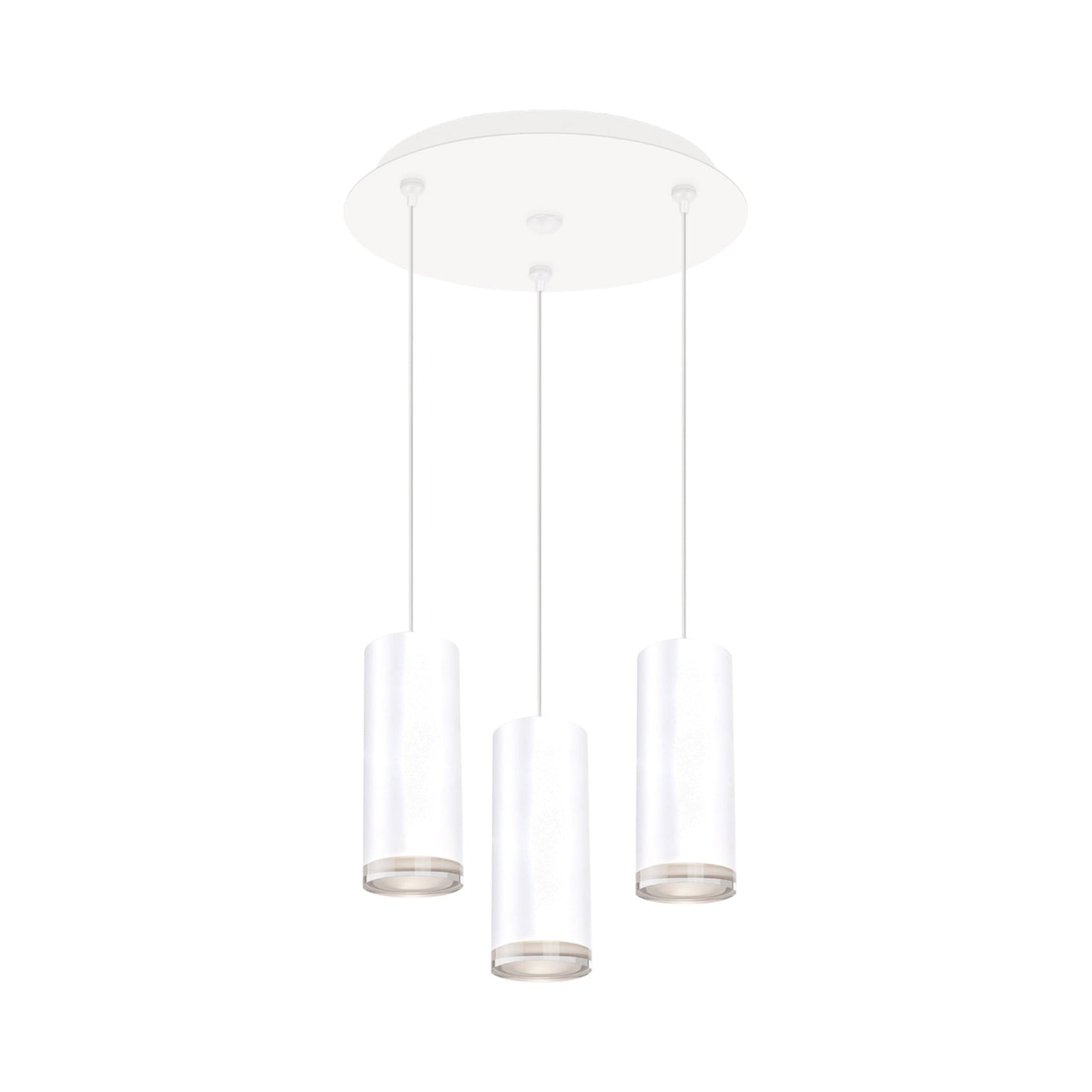 Cameo Round Multi Light LED Pendant Light in White (3-Light).