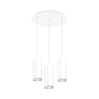 Cameo Round Multi Light LED Pendant Light in White (3-Light).