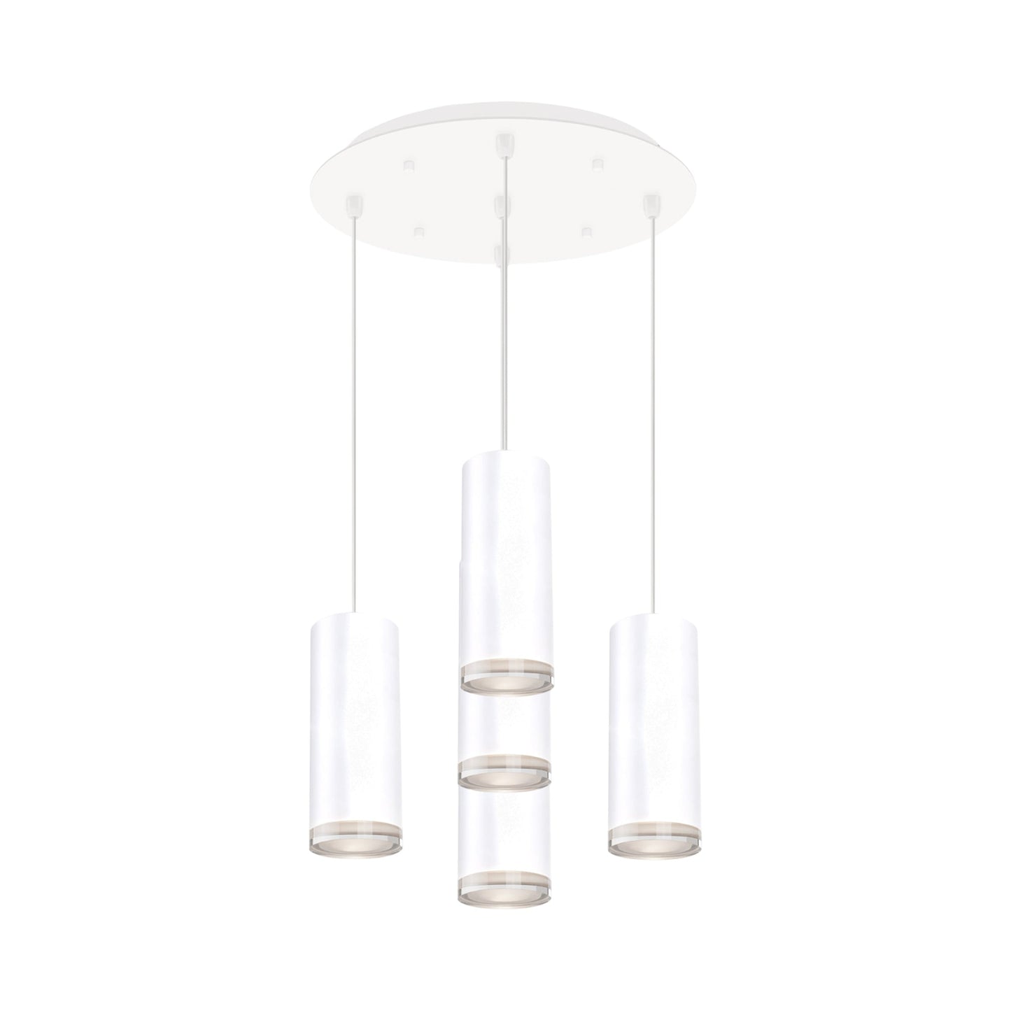 Cameo Round Multi Light LED Pendant Light in White (5-Light).