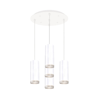 Cameo Round Multi Light LED Pendant Light in White (5-Light).