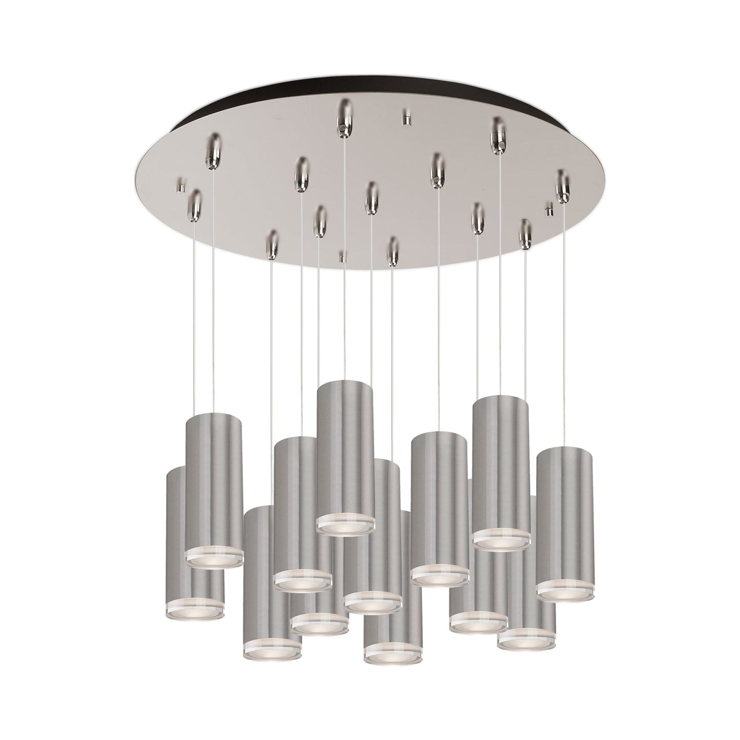 Cameo Round Multi Light LED Pendant Light in Brushed Nickel (13-Light).