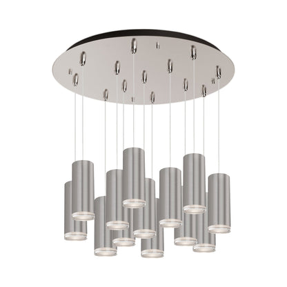 Cameo Round Multi Light LED Pendant Light in Brushed Nickel (13-Light).