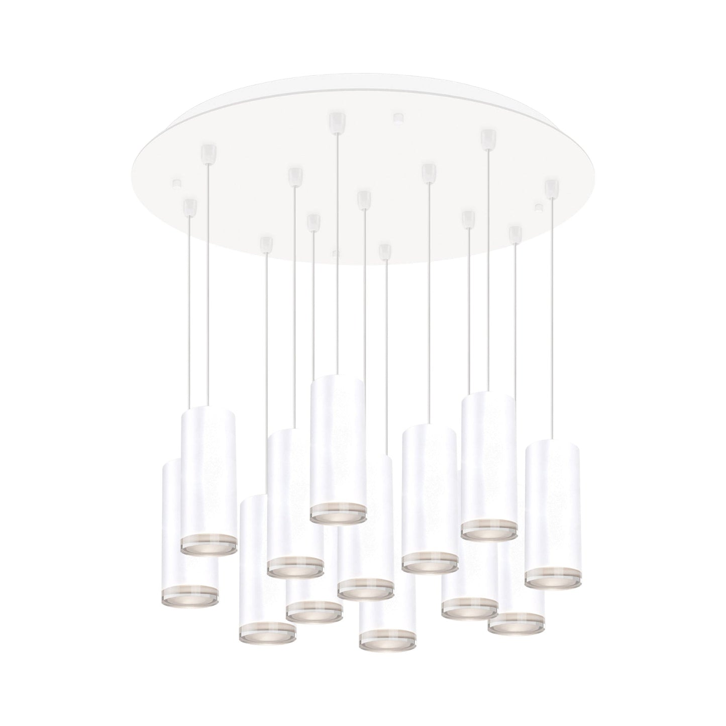 Cameo Round Multi Light LED Pendant Light in White (13-Light).