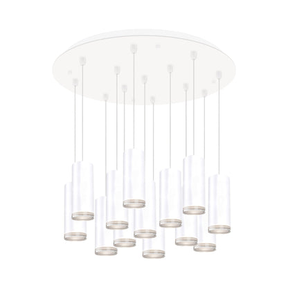Cameo Round Multi Light LED Pendant Light in White (13-Light).