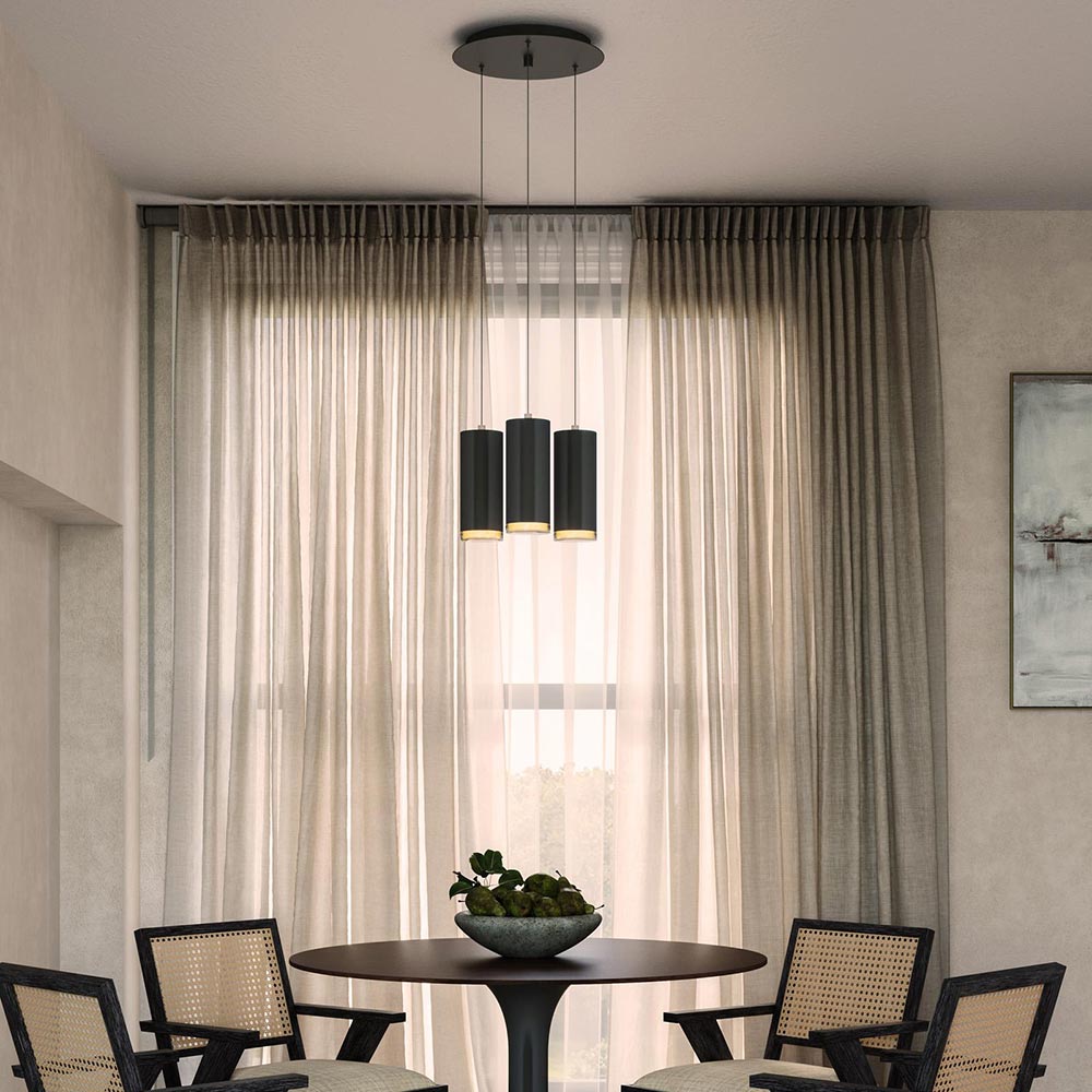 Cameo Round Multi Light LED Pendant Light in dining room.