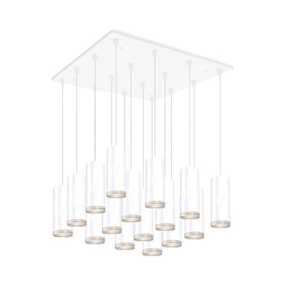 Cameo Square Multi Light LED Pendant Light in White.