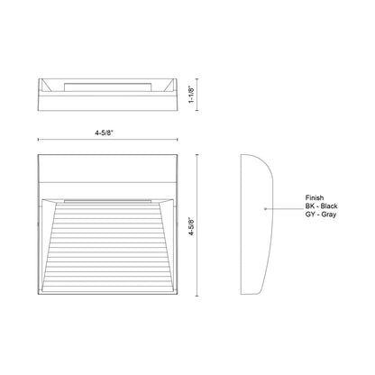 Casa Outdoor LED Wall Light - line drawing.