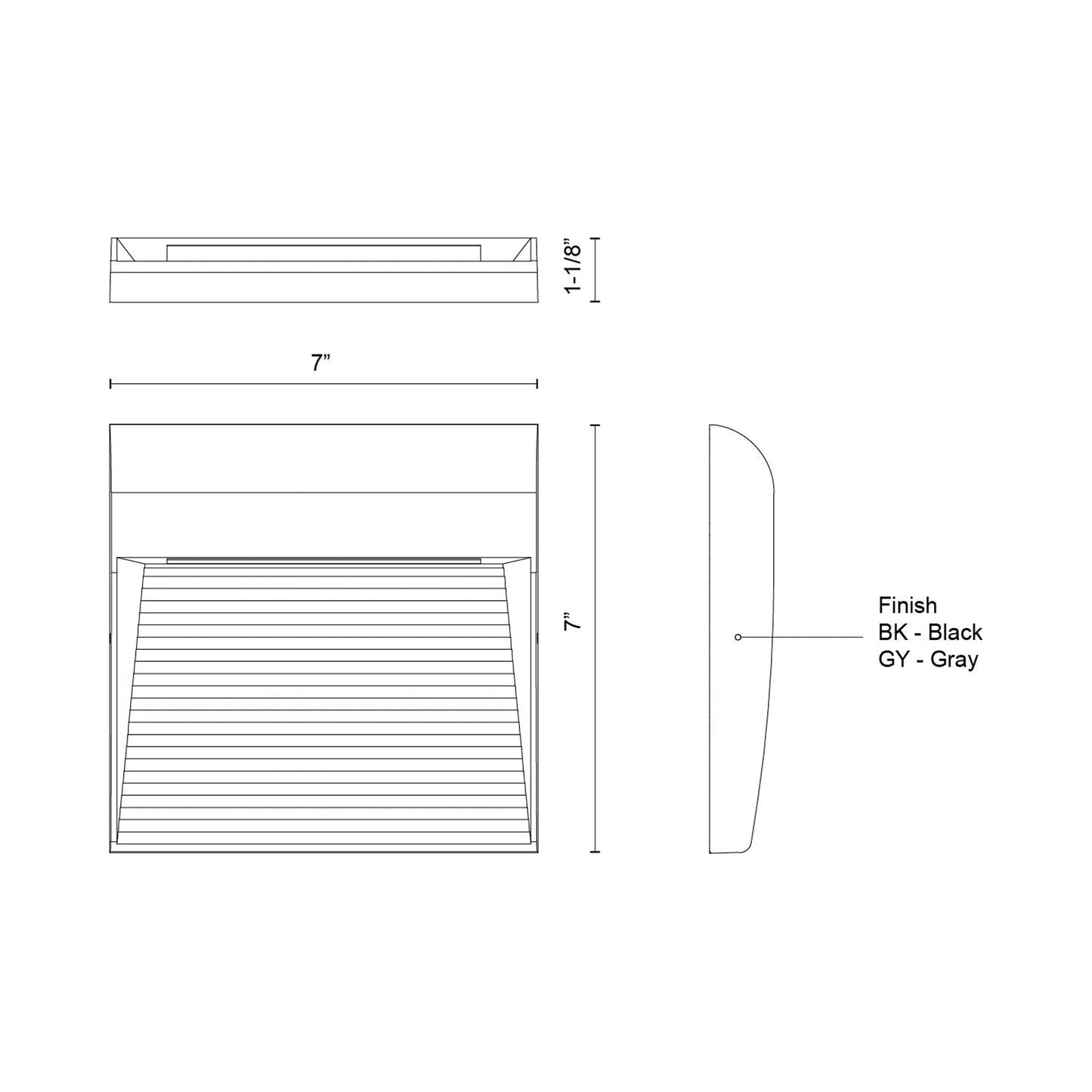 Casa Outdoor LED Wall Light - line drawing.